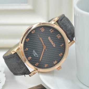 Moonar Fashion Casual Retro Quartz Watch PU Leather Wristwatch Black  