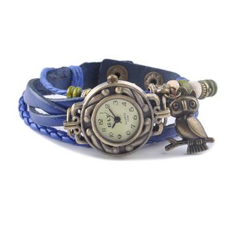 Moonar Vintage Quartz Watch Bracelet Women Wristwatch Blue  