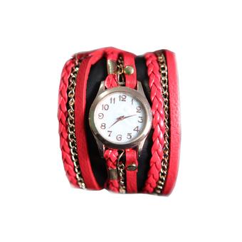 Moreno - Jam Tangan Gelang Wanita - Merah - Strap Leather  