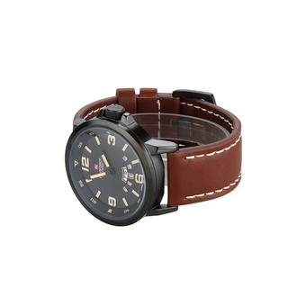 NAVIFORCE Men's Brown Leather Strap Watch (Intl)  
