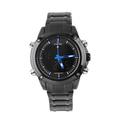 NAVIFORCE Men's Watch Steel Stainless Quartz Watch LED Digital Watches NAVIFORCE NF9050 - Blue