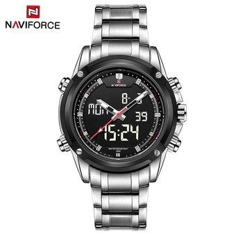 NAVIFORCE NF9050 Dual Movt Men Quarz Watch Analog Digital LED SILVER SILVER (Intl)  
