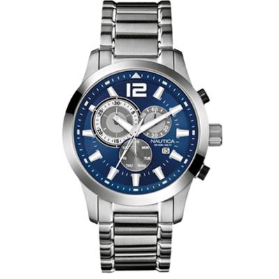 Nautica A17548G - jam tangan pria - stailess steel - Silver / Biru  