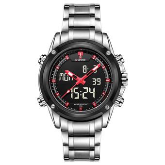 Naviforce Men Military Hour Sport Quartz Wrist Watch (White/Red)- Intl  