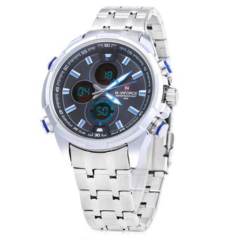 Naviforce Men Stainless Steel Quartz Watch LED Wristwatch 30m Water Resistance (Intl)  
