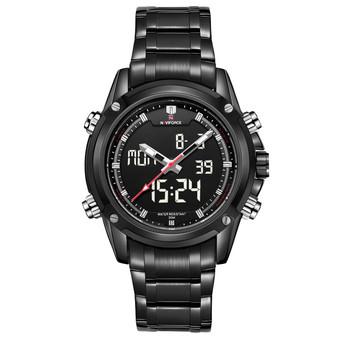 Naviforce Men's Hour Sport Quartz Full Steel Wrist Watch (Black/Silver)- Intl  
