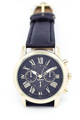 New Fashion Roman Numerals Women's Black Round Faux Leather Analog Quartz Wrist Watch Jam Tangan  