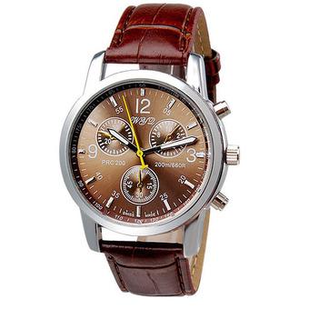New Luxury Fashion Crocodile Faux Leather Mens Analog Watch Watches Brown  