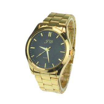 New Luxury Men's Gold Classic Analog Quartz Stainless Steel Wrist Watch Black  