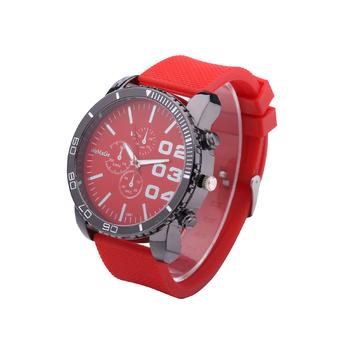 New WOMAGE 1091 Men's Watches Men Casual Quartz Watch Rubber Wrist Military Sports Watch Brand (Red) - Intl  