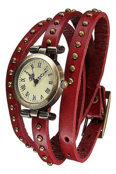Norate BlueLan Bracelet Watch - Jam Tangan Wanita - Merah - Strap Leather
