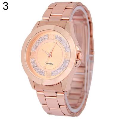 Norate Jam Tangan Pria - Glitter Dial Faux Leather Strap - Rose-Golden