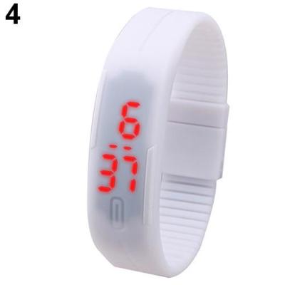 Norate Jam Tangan Pria - Silicone Red LED Digital Wrist Watch White
