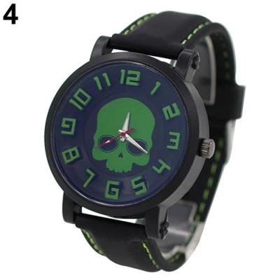 Norate Jam Tangan Pria - Skull Wrist Watch Green