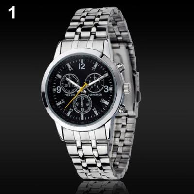 Norate Jam Tangan Pria - Stainless Steel Quartz Analog Wrist Watch Black