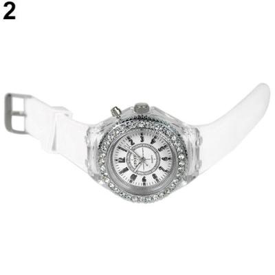 Norate Jam Tangan Wanita - Geneva Silicone Luminous Light Wrist Watch White