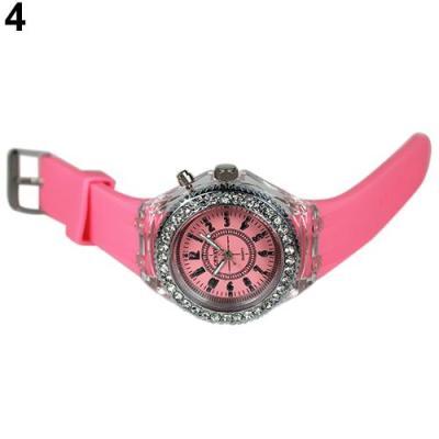 Norate Jam Tangan Wanita - Geneva Silicone Luminous Light Wrist Watch Pink