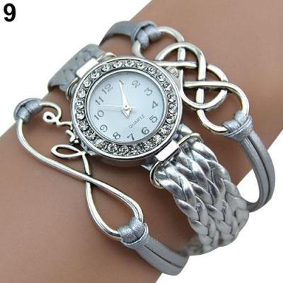 Norate Jam Tangan Wanita - Leather Bracelet Wrist Watch Silver