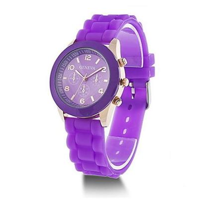 Norate Men Geneva Silicone Quartz Analog Wrist Watch Purple