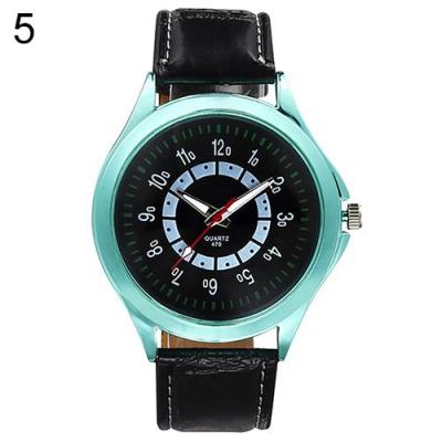 Norate Men's Business Faux Leather Band Analog Quartz Wrist Watch Light Green