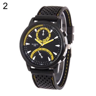 Norate Men's Fashion Black Silicone Wrist Watch - Kuning