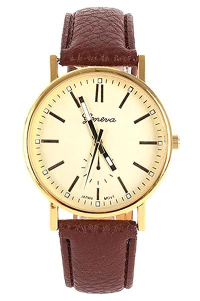 Norate Roman Numerals Quartz Wrist Watch Brown