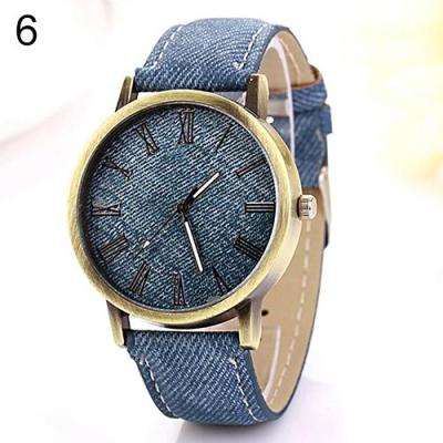 Norate Unisex Denim Fabric Analog Quartz Wrist Watch Blue