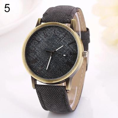 Norate Unisex Denim Fabric Analog Quartz Wrist Watch Black