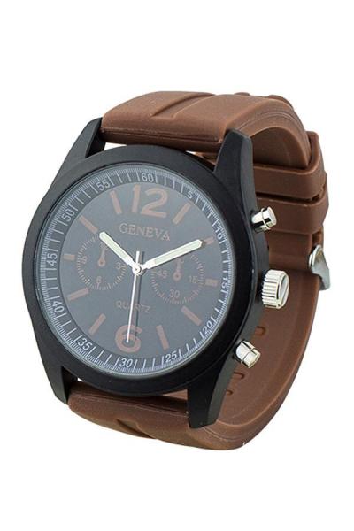 Norate Women's Black Dial Silicone Analog Quartz Watch Brown