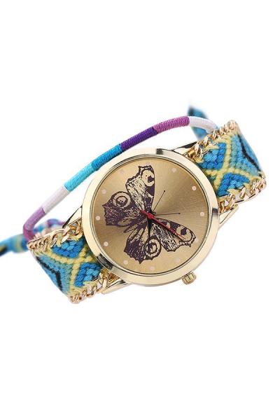 Norate Women's Blue Chain Knitted Strap Watch