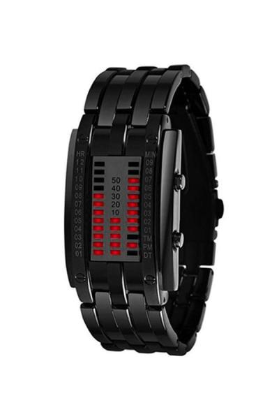 Norate Women's Date Digital Red LED Black Bracelet Sport Watch