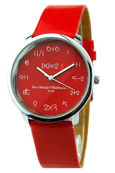 Norate Women's Mathematics Dial Quartz Wrist Watch Red