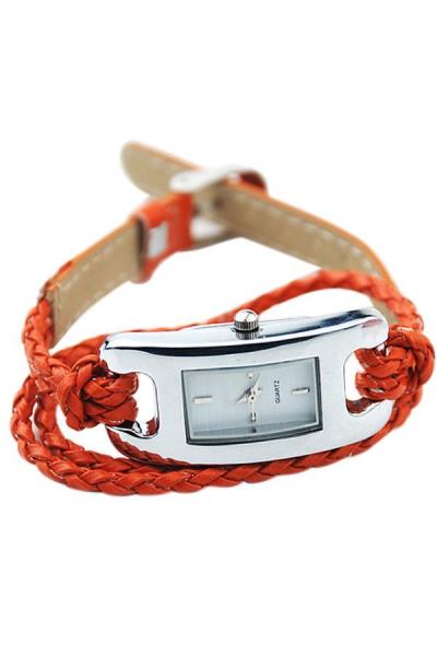 Norate Women's Orange Leather Strap Watch