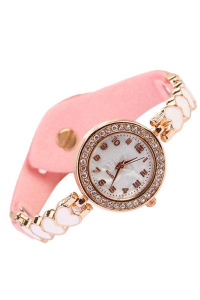 Norate Women's Pink Faux Leather Strap Watch