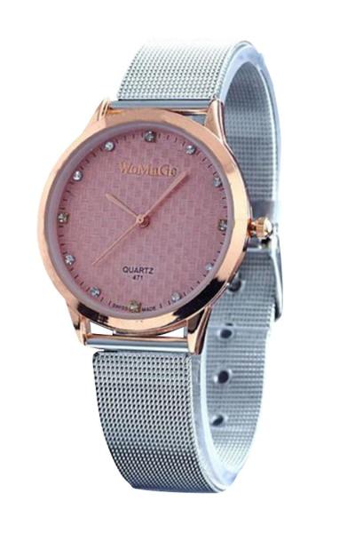 Norate Women's Silver Stainless Steel Band Watch Pink