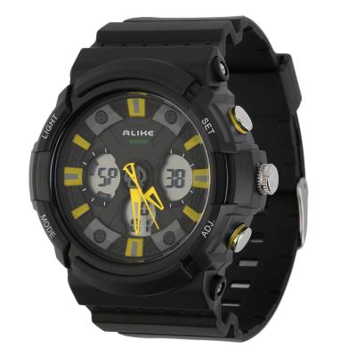 OBN ALIKE AK14108 Men Digital Waterproof Stopwatch Sport Wrist Watch Gift-Yellow