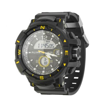 OBN ALIKE AK14109 Men Analog Digital Waterproof Stopwatch Sport Wrist Watch-Yellow