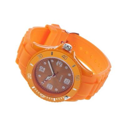 OBN Classic Stylish Silicon Jelly Strap Unisex Women Lady Wrist Watch ColorfulOrange