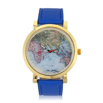 OBN Jubaoli 1096 map blue belt quartz watch-Blue