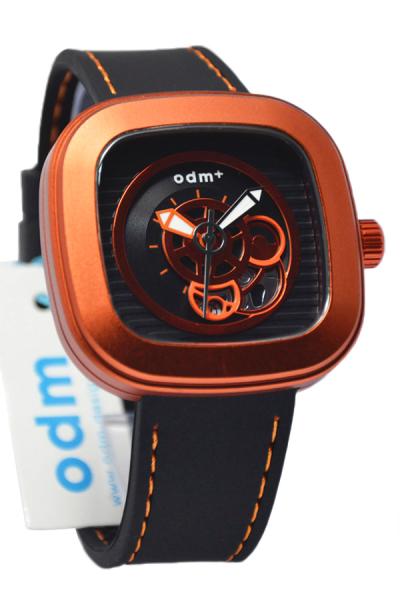 ODM DD043-02 - Jam Tangan Pria - Black/Orange - Strap Rubber