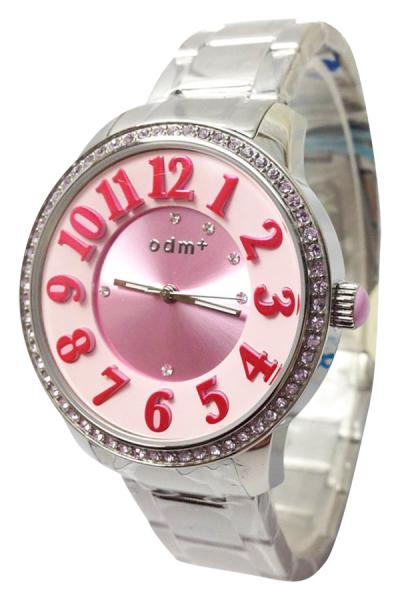 ODM DM011-03 - Jam Tangan Wanita - Silver/Pink - Strap Stainless Steel