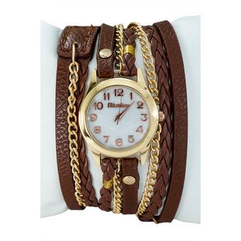 OEM 634650 Jam Tangan Wanita Chain Leather Women Bracelet Watch - Brown  