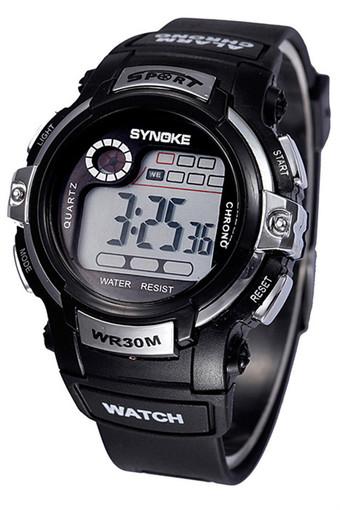 OEM Multifunction Boy Digital LED Quartz Alarm Date Sports Waterproof Wrist Watch Silver Jam Tangan  