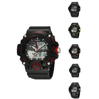 OHSEN 2808 Men's Waterproof Digital LCD Alarm Date Sport Analog Watch (Red)  