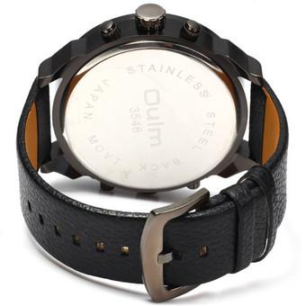 OULM Men's Fashion Watch Leather Sport Analog Quartz Mens Wrist Watch (White)- Intl  