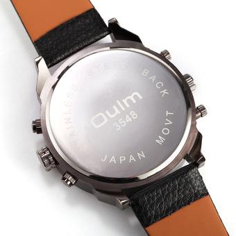 OULM Men's Fashion Watch Leather Sport Analog Quartz Mens Wrist Watch (Coffee)- Intl  