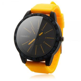 Okdeals Mens Stainless Steel Sport Analog Quartz Wrist Watch Yellow  