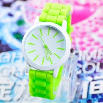 Okdeals Unisex Geneva Silicone Jelly Gel Quartz Analog Sports Unique Wrist Watch Light Green (Intl)  