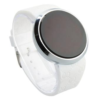 Okdeals Waterproof Mens LED Touch Screen Date Silicone Wrist Watch White (Intl)  