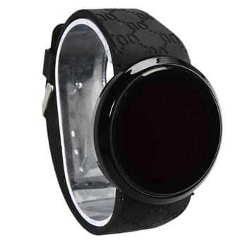 Okdeals Waterproof Mens LED Touch Screen Date Silicone Wrist Watch Black (Intl)  